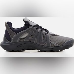 Fendi Men's Gray and Black Runner Sneaker